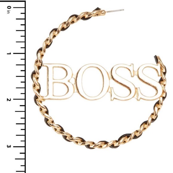•Like a BOSS• Faux Leather Threaded Hoop Earrings - Picture 4 of 4